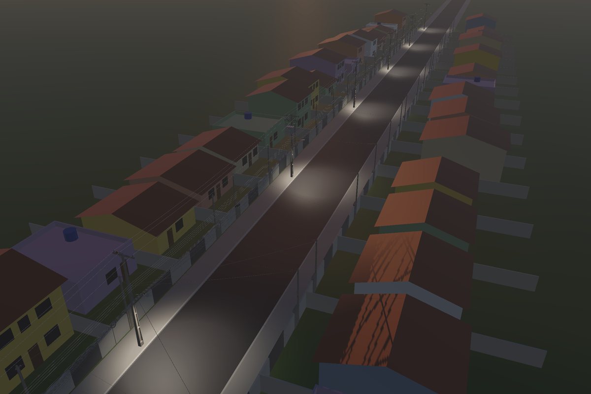 Aerial view of the street