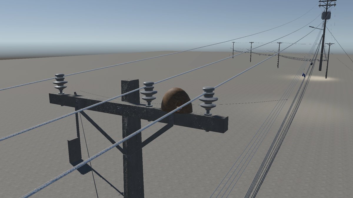 Bird nest on the crossarm