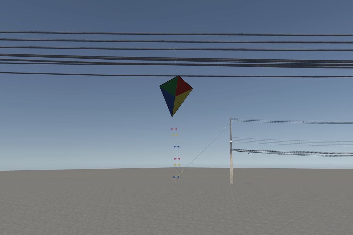 Kite caught in the wires